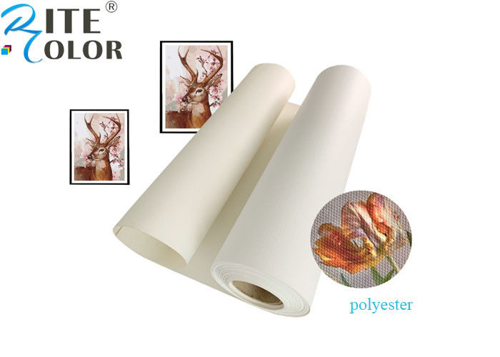 Định dạng lớn Aqueous Matte Polyester Canvas Rolls Trống kéo dài Inkjet Canvas Rolls