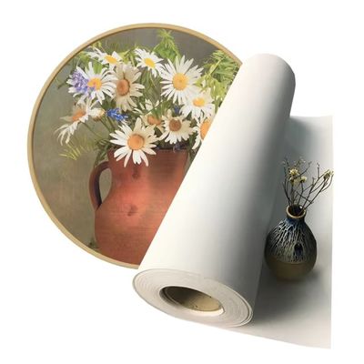 In ấn phun mực khổ lớn 360gsm Matte 100% Vải Canvas Cotton Nguyên Chất Dùng Cho Máy In Hp