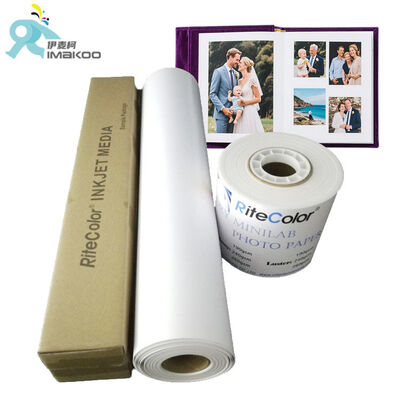 Giấy in ảnh phủ nhựa sắc tố màu không thấm nước Cuộn giấy in phun cho các cửa hàng in ấn, nhiếp ảnh gia