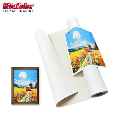Cuộn vải PolyC Bông mờ 380gsm với bề mặt mờ không thấm nước để in phun